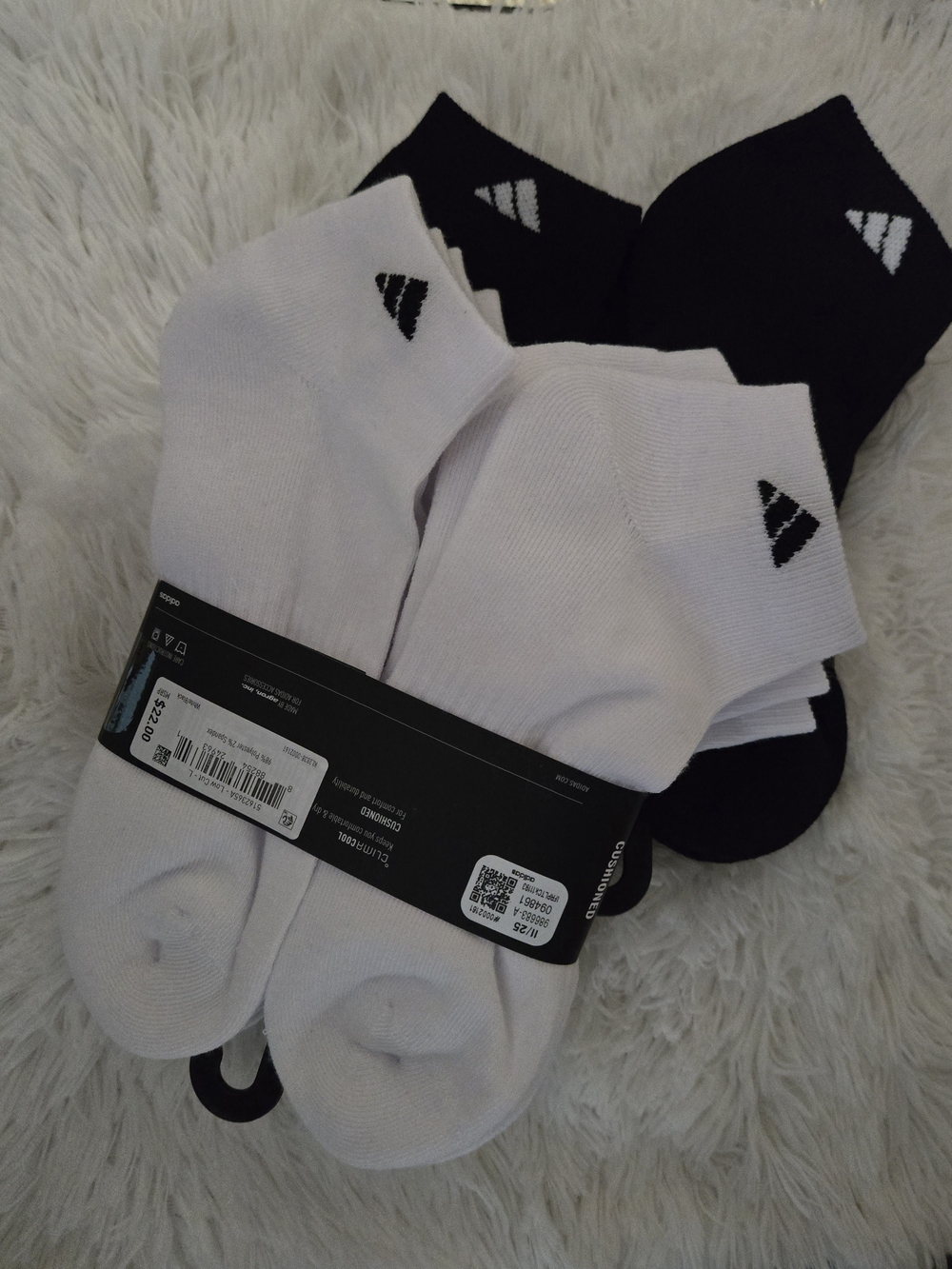 adidas Men’s Low-Cut Athletic Socks – Black & White (6-Pack)